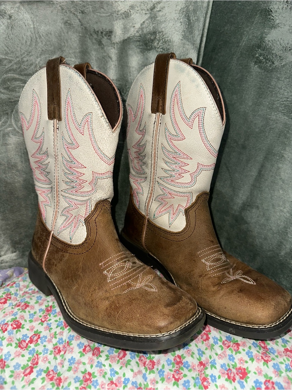 Shyanne Brown Leather Pull-Tab Cowgirl Boots - Picture 2 of 5